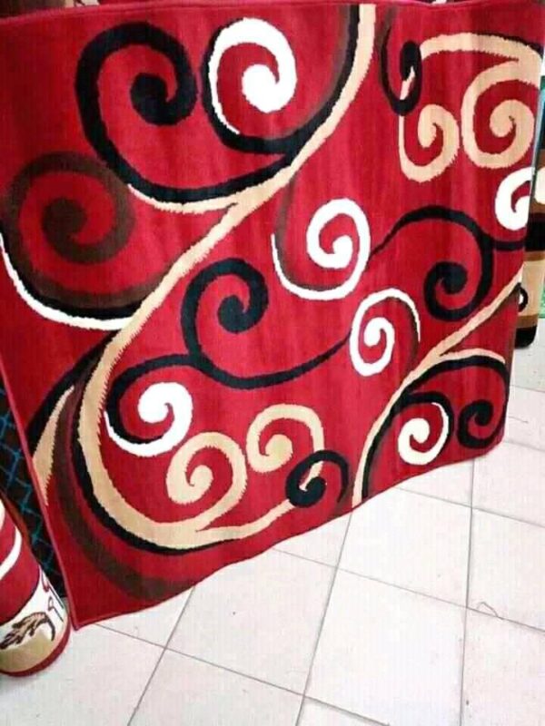 Tapis de salon fleure rouge